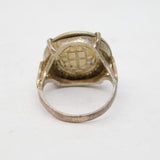 Sterling Silver King George VI Threepence Coin Signet Ring Vintage