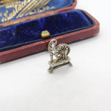 Sterling Silver Spinning Wheel Charm Pendant Vintage c1970