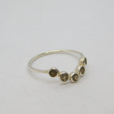 Sterling Silver Smoky Quartz Rounded Wishbone Dress Ring Vintage c1990 Size P