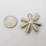 Sterling Silver Studio Jewellery Flower Charm Pendant Vintage c1970s
