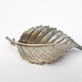 Sterling Silver Figural Leaf Pattern Brooch Pin Vintage 1982 London