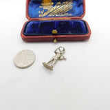 Sterling Silver Horn Player Charm Pendant Vintage c1970