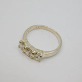 Sterling Silver Triple Round Cut Spinel Engagement Band Ring Modern c1990 Size Q
