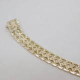 Sterling Silver Woven Pattern Link Bracelet Vintage c1970s