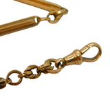 Victorian 9ct Yellow Gold Trombone Link Watch Chain Antique c1890s