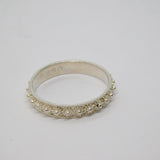 .950 Silver Textured Dotty Pattern Dress Band Ring Vintage c1970 Size P