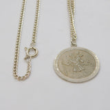 Sterling Silver St Christopher Travel Pendant Necklace Vintage c1970s