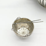 French 19th Century .950 Silver Leaf Pattern Spout Tea Strainer Antique c1880