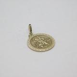 Sterling Silver Patterned Edge St Christopher Charm Pendant Vintage c1970s