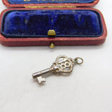 Sterling Silver 18th Birthday Key Charm Pendant Vintage c1970