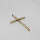 Sterling Silver Large Plain Cross Charm Pendant Vintage c1970