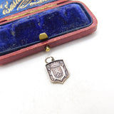 Sterling Silver and Enamel Prussian Travel Shield Charm Pendant Vintage c1970