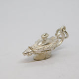 Sterling Silver Genie In Lamp Opening Charm Pendant Vintage c1970