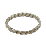 Sterling Silver Twist Pattern Dress Band Ring Vintage c1970 Size P