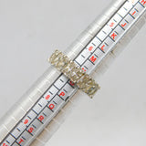 Sterling Silver White Topaz Wide Eternity Band Ring Vintage c1970 Size N 1/2