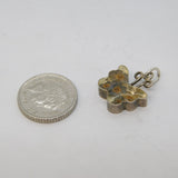 Sterling Silver Resin Set Butterfly Charm Pendant Vintage c1970s