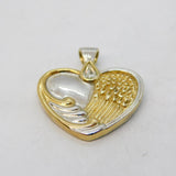 Sterling Silver & Gold Fronted Sweetheart Pendant Charm Pendant Vintage c1970s