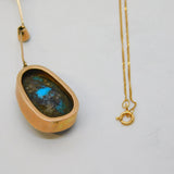 Austro-Hungarian 9ct Gold, Turquoise & Diamond Drop Pendant Necklace Antique