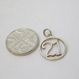 Sterling Silver 21st Birthday Charm Pendant Vintage c1970