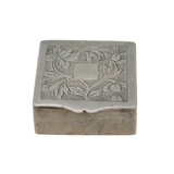 19th Century Chinese .800 Grade Silver Floral Pill Box Antique c1880s