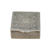 19th Century Chinese .800 Grade Silver Floral Pill Box Antique c1880s