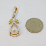 Sterling Silver Paste Set Peardrop Moving Drop Charm Pendant Vintage c1970