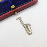 Sterling Silver Saxophone Music Instrument Charm Pendant Vintage c1970