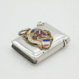 Sterling Silver & Enamel WW1 Allied Flags Vesta Case Antique Birmingham