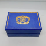 Blue Tooled Leather 'Bilston & Battersea Enamels' Box Vintage c1960