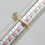 Sterling Silver Blue Topaz Modernist Dress Ring Vintage c1990 Size M 1/2