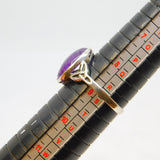 Sterling Silver Amethyst Celtic Style Ring Vintage c1970 Size R 1/2