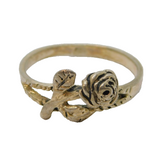 Sterling Silver Rose Flower Dress Band Ring Vintage c1970 Size N 1/2