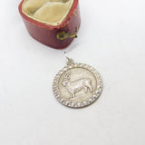 Sterling Silver Aries the Mountain Ram Zodiac Charm Pendant Vintage c1970