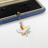 Sterling Silver and Enamel Maple Leaf 'Niagara Falls' Charm Pendant c1970
