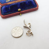 Sterling Silver Arc and Diamond Paste Charm Pendant Vintage c1970