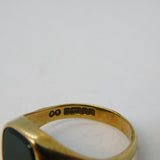 9ct Yellow Gold & Bloodstone Set Signet Ring Vintage 1960 Birmingham