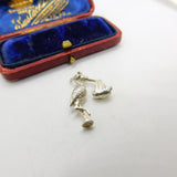 Sterling Silver Articulated Stork Baby Charm Pendant Vintage c1970