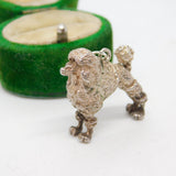 Cast Sterling Silver Poodle Dog Charm Pendant Vintage c1970