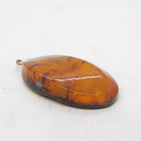 Sterling Silver Baltic Amber Drop Charm Pendant Vintage c1970s