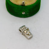 Sterling Silver Clear Stone Set Small Contemporary Charm Pendant Vintage c1970
