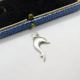 Sterling Silver Leaping Dolphin Marine Charm Pendant Vintage c1970