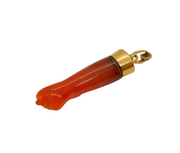 Victorian 15ct Yellow Gold Mounted Carved Agate Figa Hand Pendant Antique