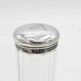 VIctorian Sterling Silver Lion Crested Cut Glass Vanity Jar Antique 1876 London