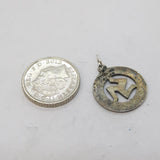 Sterling Silver Isle of Man Enamel Charm Pendant Vintage c1970s