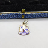 Sterling Silver and Enamel Travel Shield Birmingham Charm Pendant Vintage c1970