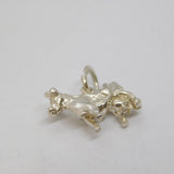 Sterling Silver Milking Cow Charm Pendant Vintage c1970