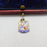 Sterling Silver and Enamel Alton Towers Shield Charm Pendant Vintage c1970