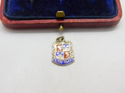 Sterling Silver and Enamel Alton Towers Shield Charm Pendant Vintage c1970
