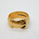 9ct Yellow Gold Buckle Form Dress Ring Vintage 1977 London