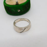 Sterling Silver Spinel Set Band Ring Vintage c1970 Size N UK